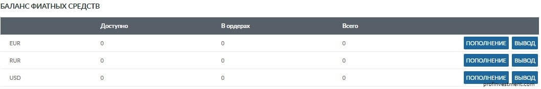 пополнить баланс счета