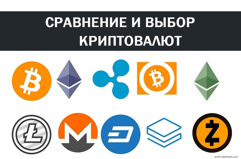 сравнение криптовалют и выбор