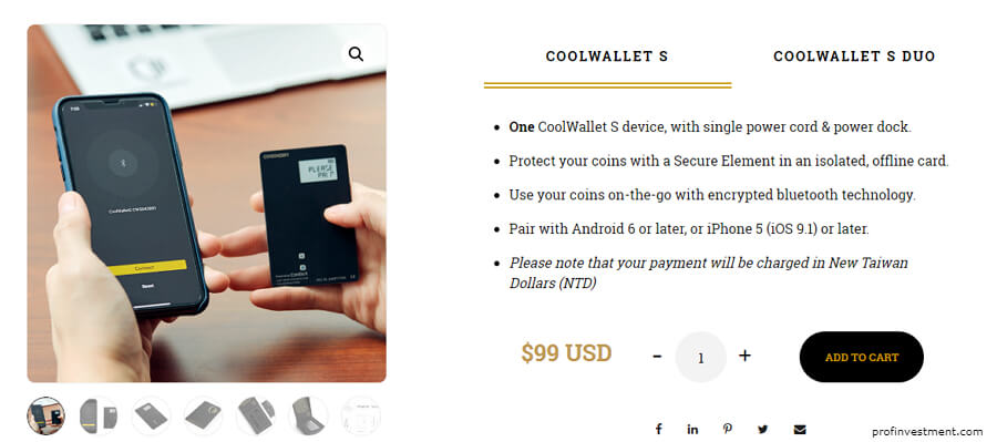 бумажник для криптовалюты coolwallet