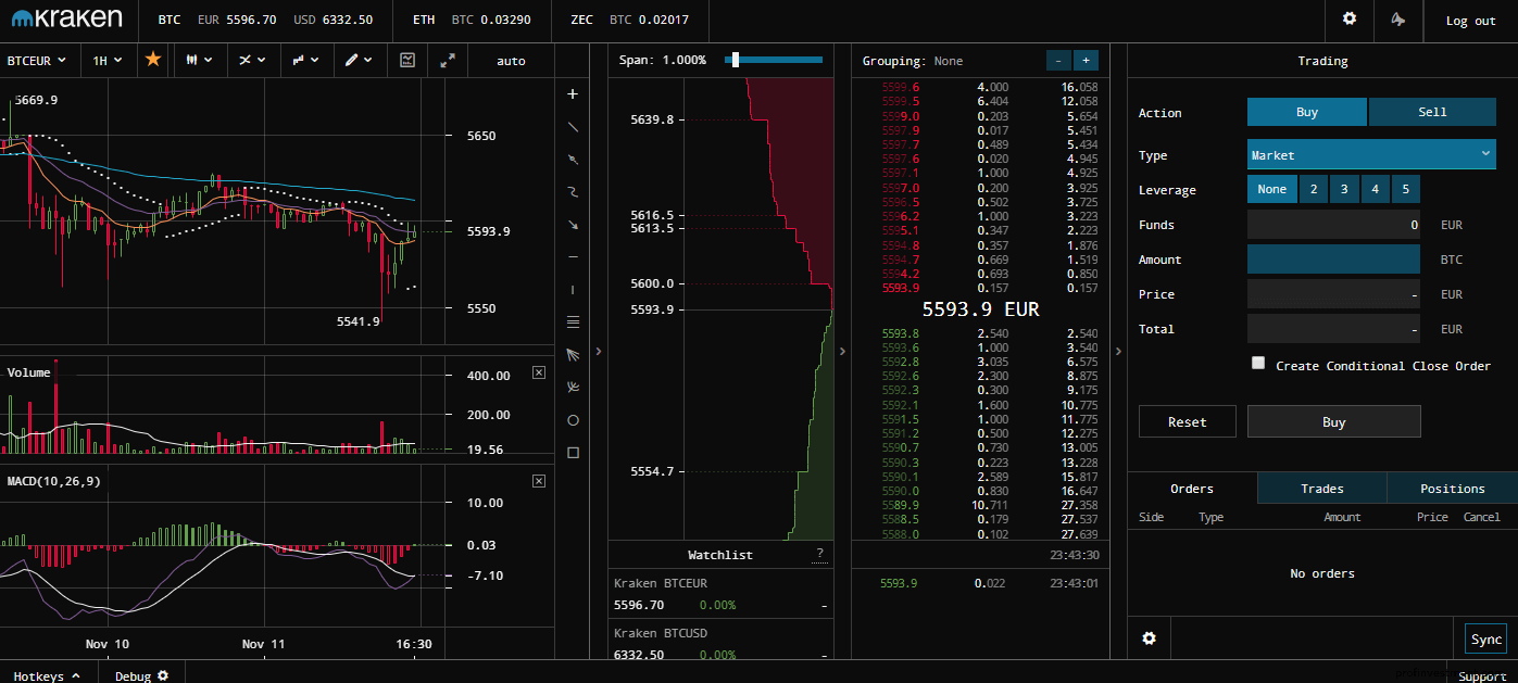 профессиональный терминал для торговли на kraken