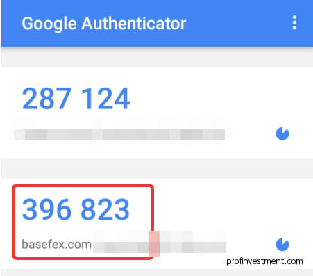 google authenticator basefex.com