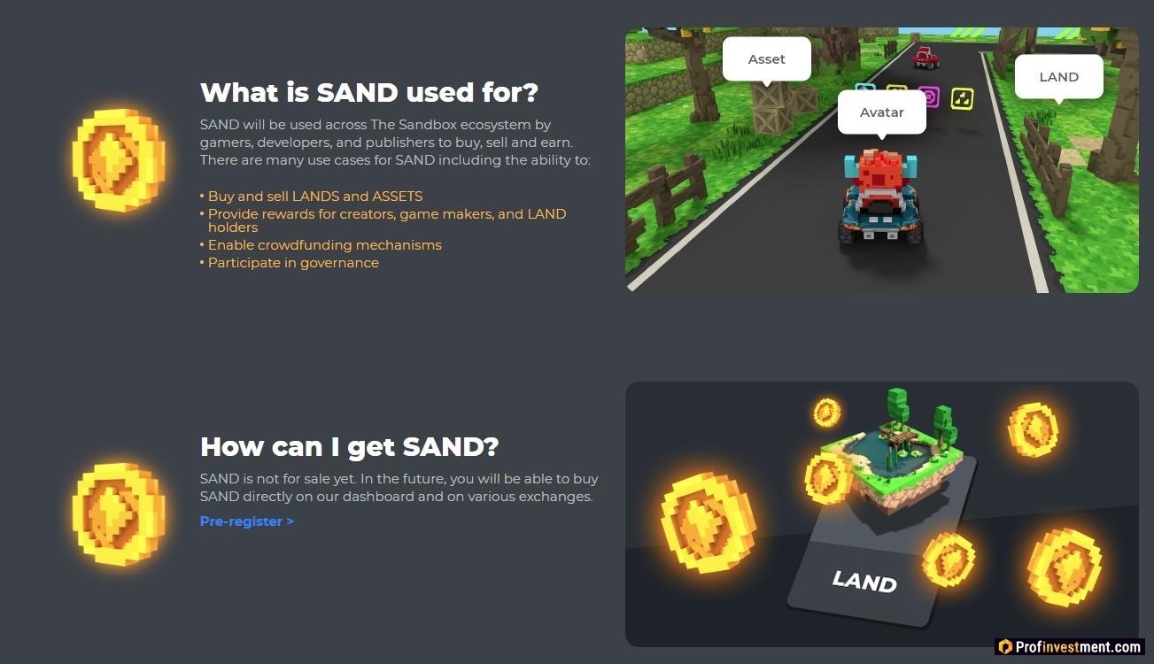 что такое криптовалютный токен sand sandbox