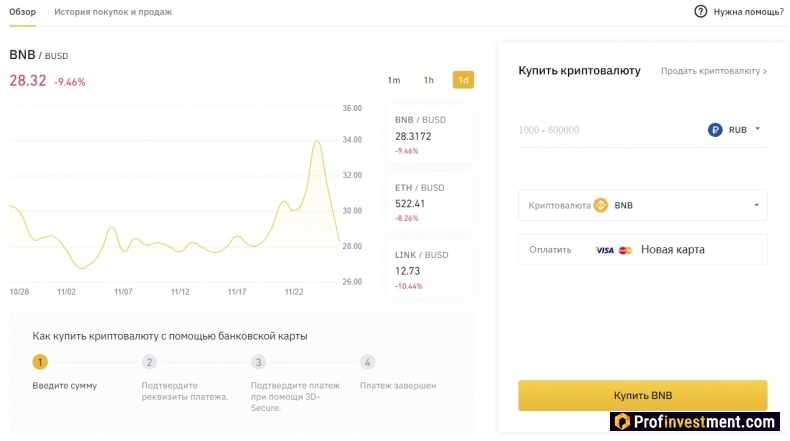 купить Binance Coin BNB на сайте биржи Бинанс
