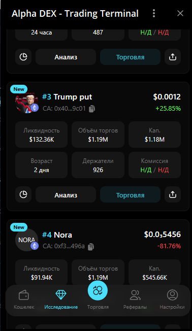 Телеграм-бот Alpha DEX