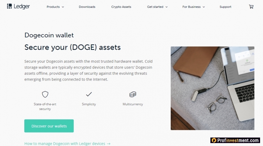 Аппаратный кошелек Ledger для хранения Dogecoin