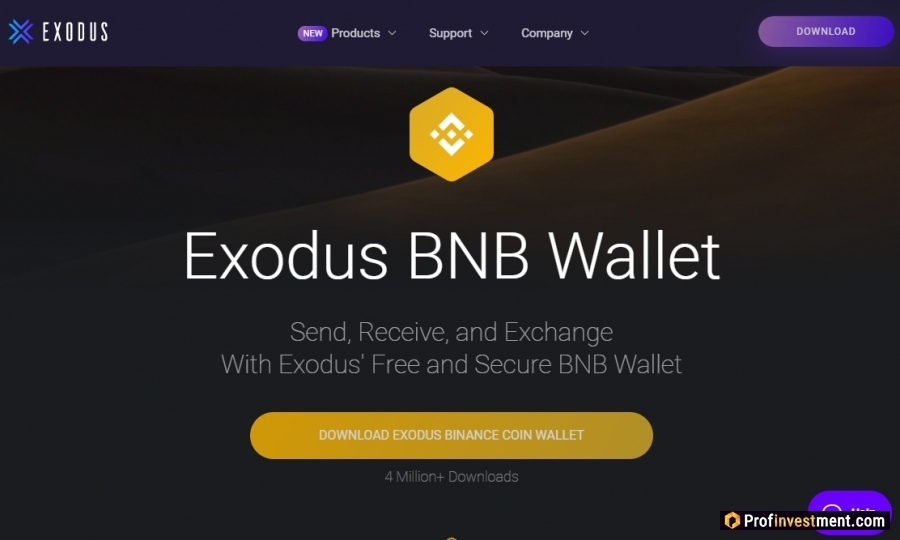 Криптокошелек для Binance Coin (BNB) Exodus