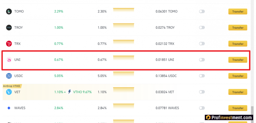 Заработок UNI на Binance Earn