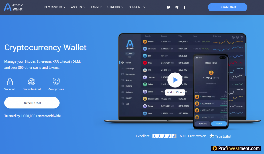 Криптовалютный кошелек для хранения Uniswap (UNI) Atomic Wallet