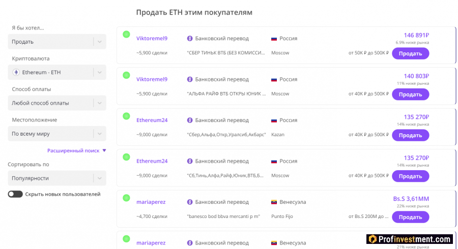 Обменять криптовалюту через p2p-платформу LocalCryptos
