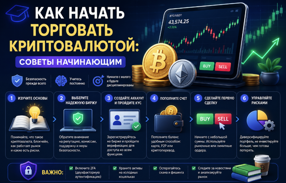 инструкция для новичков по началу торговли криптовалютами