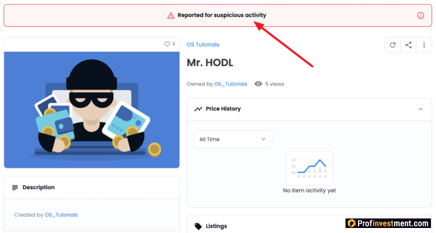 Подозрительный NFT на OpenSea