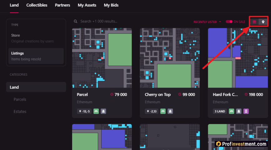 Участки Decentraland
