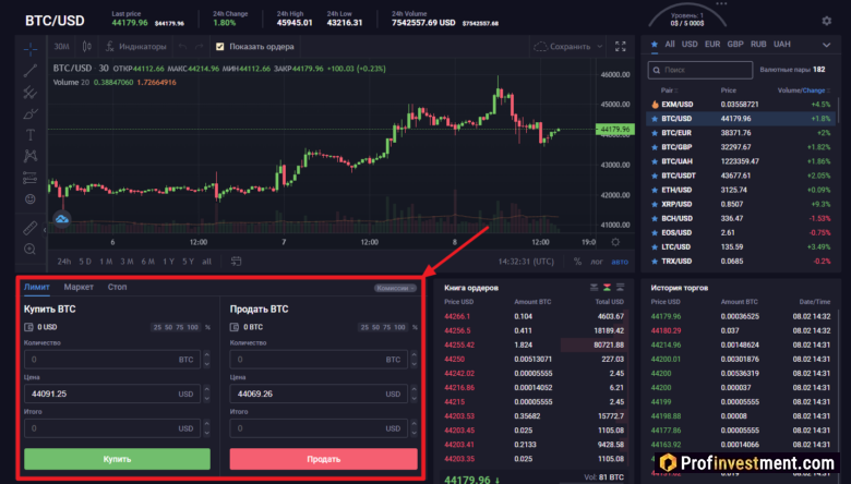 Трейдинг на бирже EXMO