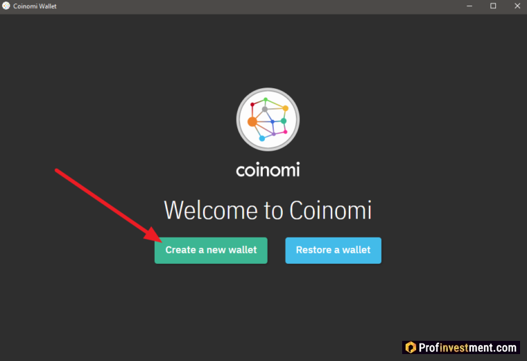 Создание кошелька Coinomi