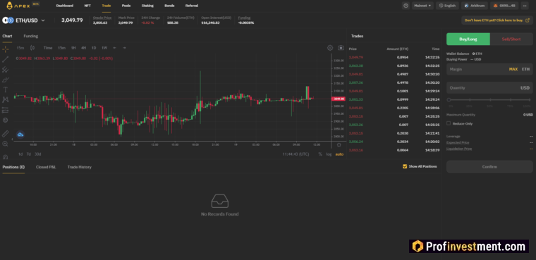 ApeX Protocol - торговля
