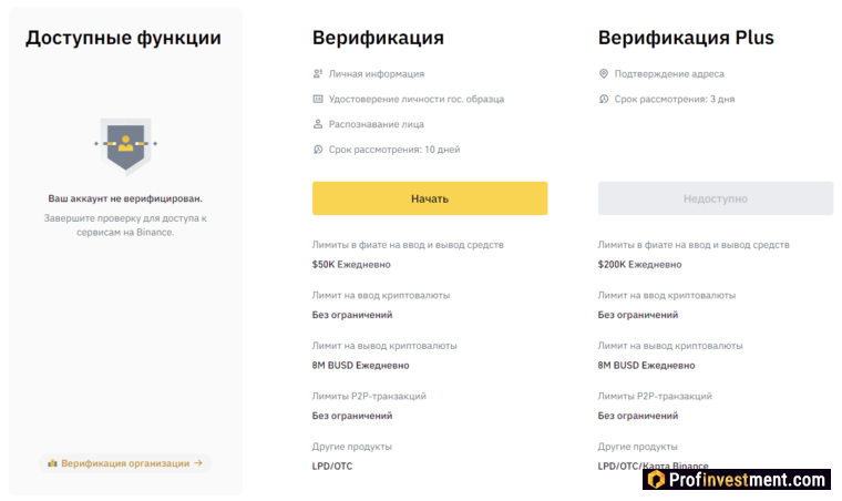 Binance P2P - верификация
