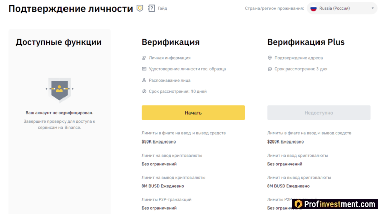 Binance - верификация