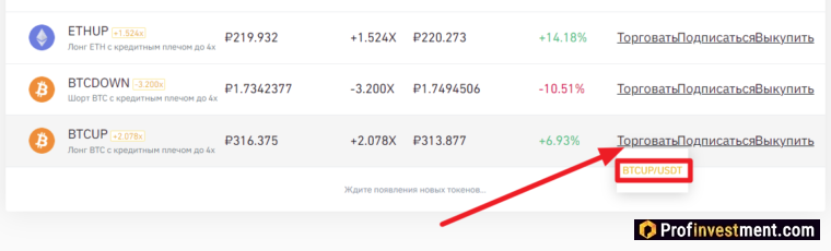 Покупка токенов с плечом на Binance