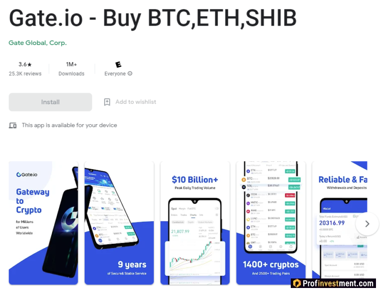 Gate io - приложение