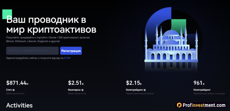 Gate.io - главная страница