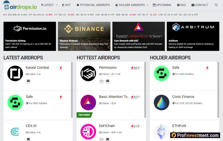 airdrops io