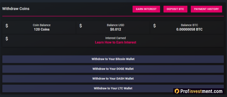 Cointiply - вывод средств