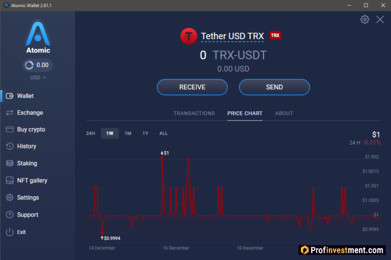 Atomic Wallet для хранения Tether