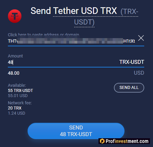 60cek - отправка платежа