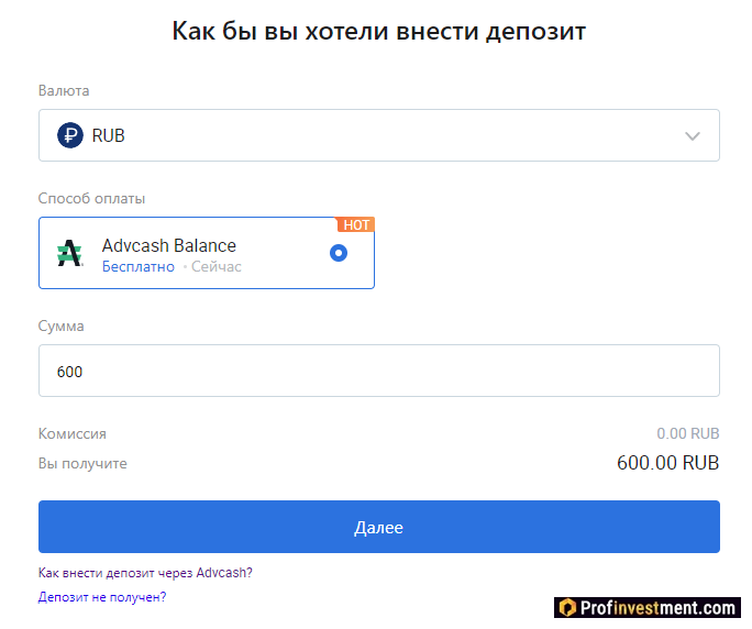 Huobi - пополнение фиатом