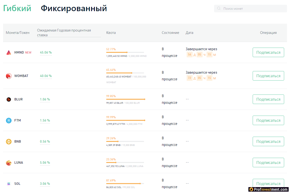 KuCoin Earn - акции