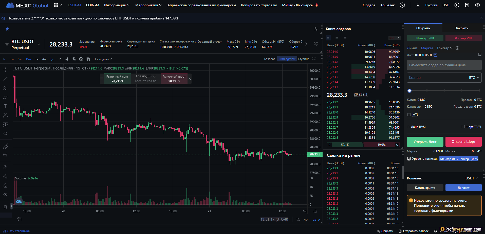 MEXC - торговля бессрочными контрактами