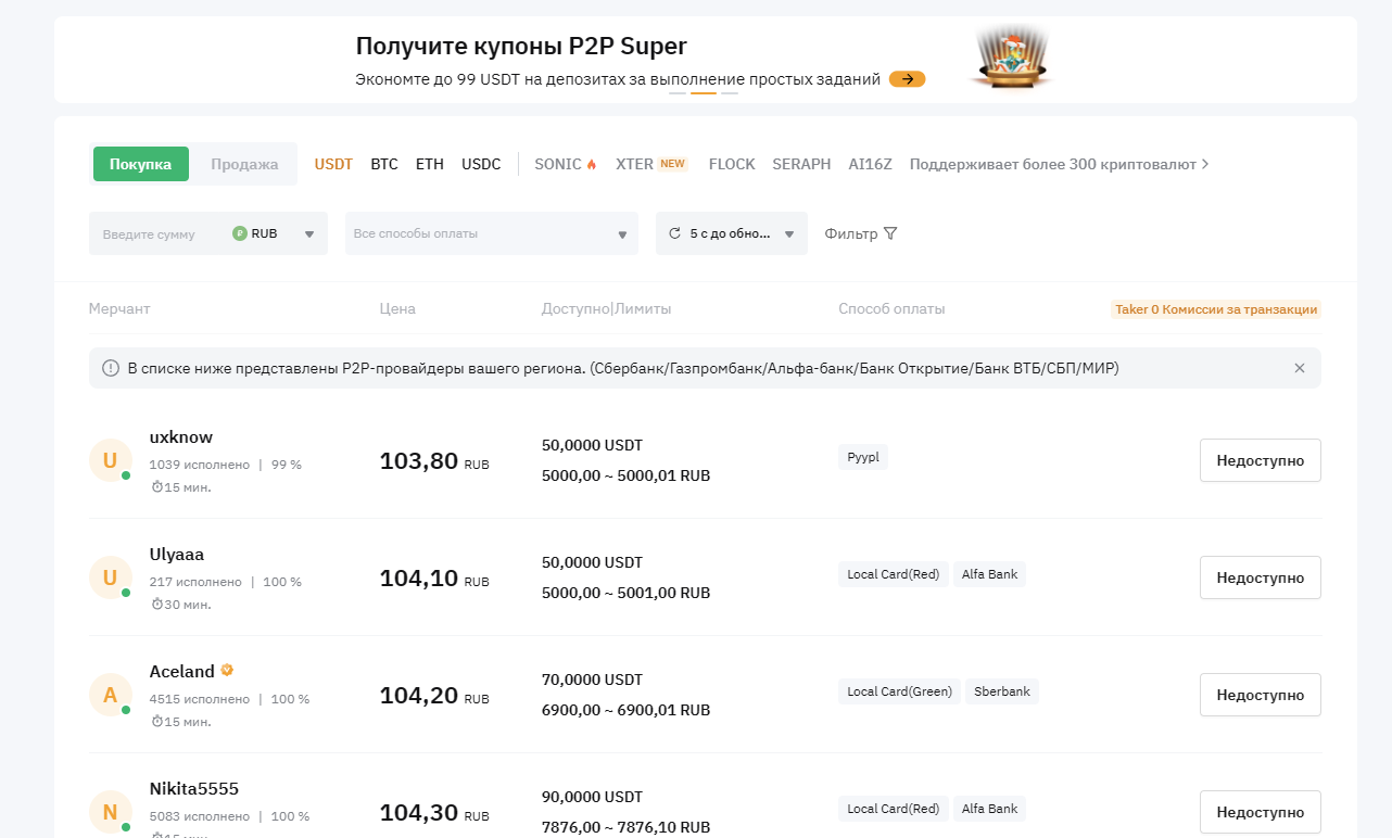 рынок Bybit P2P