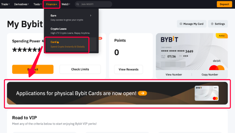 Bybit Card - заказ физической карты