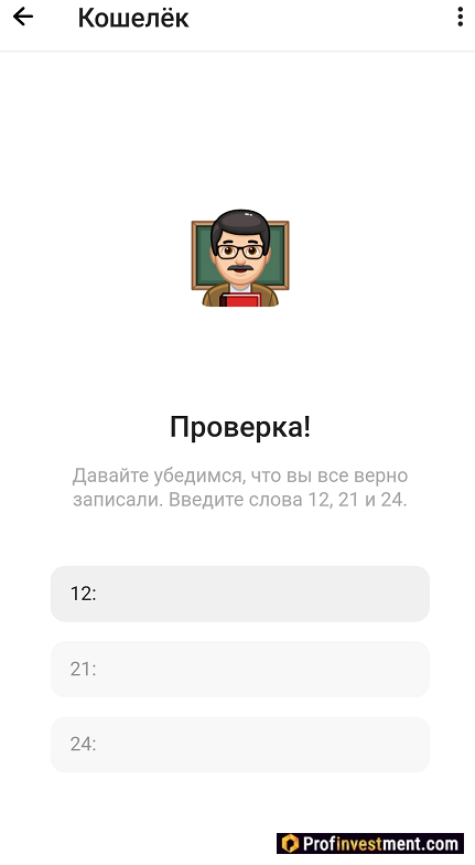 Wallet - TON Space проверка сид фразы