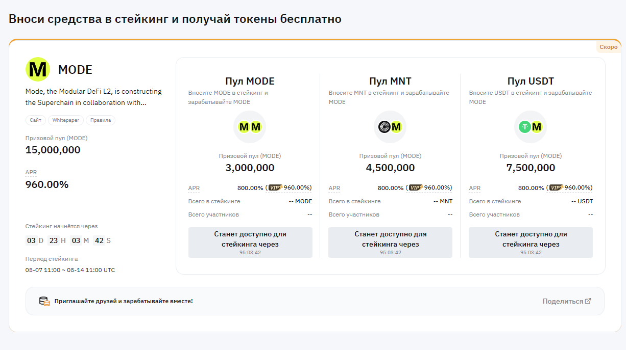 Mode на бирже Bybit