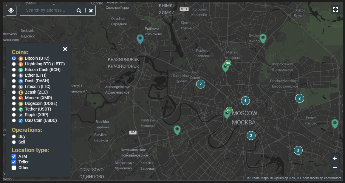 поиск Bitcoin atm