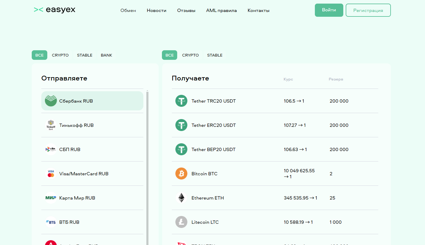 криптообменник Easyex.pro