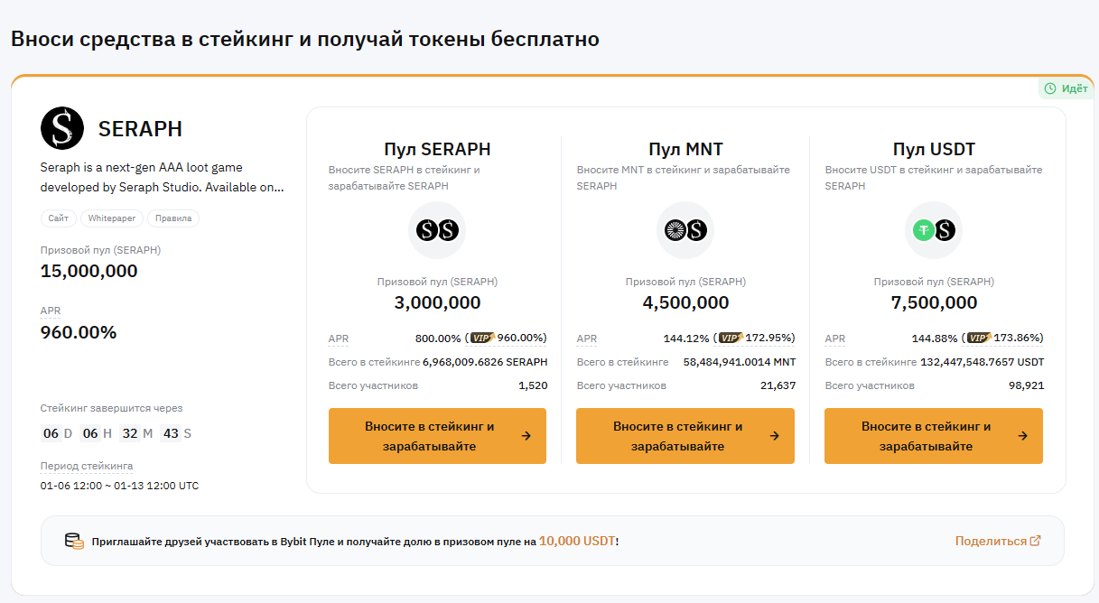 Seraph на Launchpool от Bybit