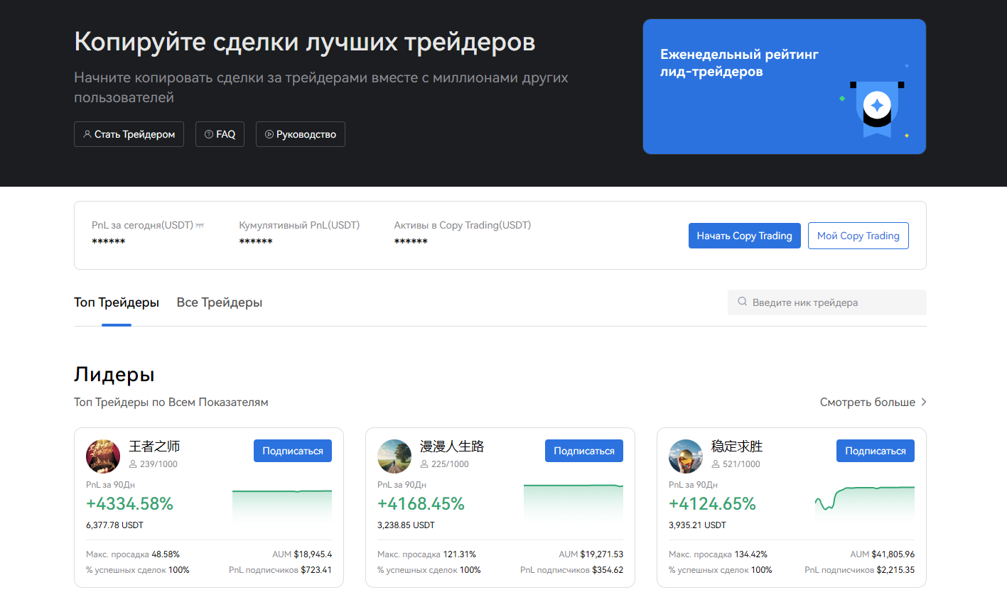 HTX - страница копитрейдинга