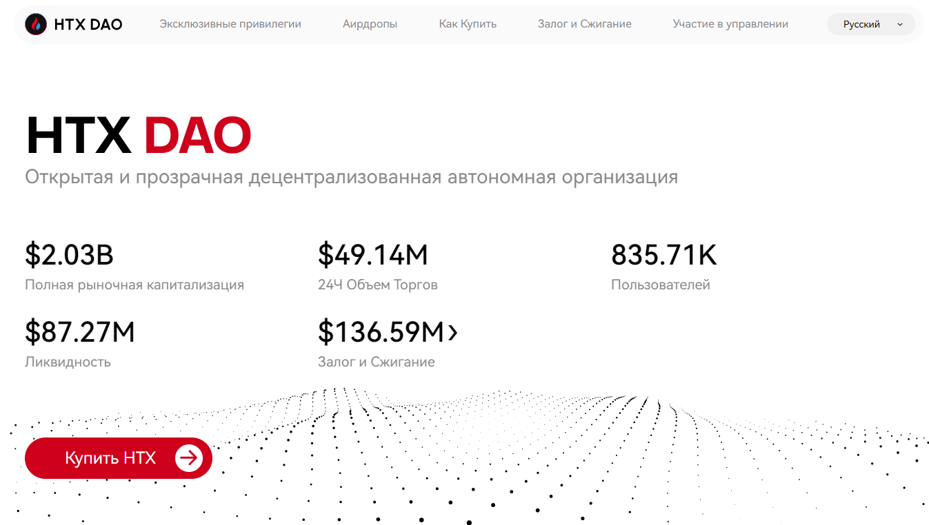 страница токена HTX  DAO 