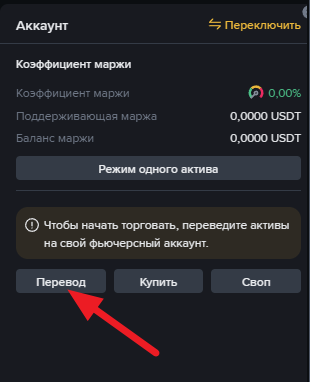 Binance Futures - перевод средств