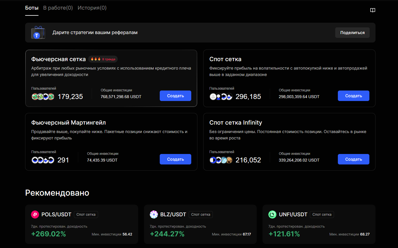 BingX - сеточные боты