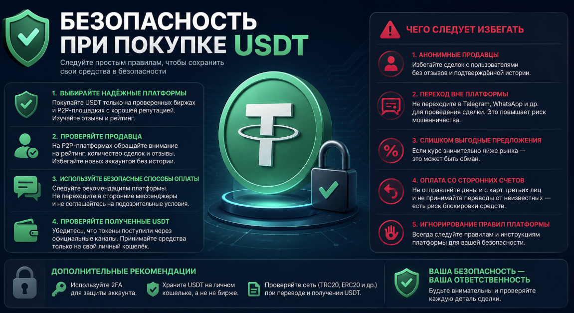 советы по безопасности при покупке USDT за гривны